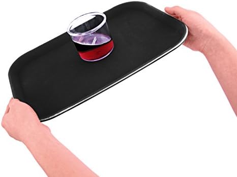 24883 Restaurant Grade Non-Slip Tray, Plastic, Rubber Lined, Rectangular, 10-Inch x 14-Inch, Brown (Pack of 2), alternate