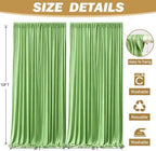 24ftx10ft Wrinkle Free Green Backdrop Curtain - 10 Feet Photography Backdrop Drapes, Silky Polyester Back Drop, alternate