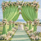 24ftx10ft Wrinkle Free Green Backdrop Curtain - 10 Feet Photography Backdrop Drapes, Silky Polyester Back Drop, alternate