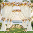 24ftx10ft Wrinkle Free Ivory Backdrop Curtain - 10 Feet Photography Backdrop Drapes, Silky Polyester Back Drop, alternate