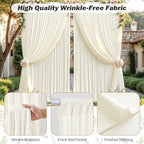 24ftx10ft Wrinkle Free Ivory Backdrop Curtain - 10 Feet Photography Backdrop Drapes, Silky Polyester Back Drop, alternate
