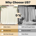 24ftx10ft Wrinkle Free Ivory Backdrop Curtain - 10 Feet Photography Backdrop Drapes, Silky Polyester Back Drop, alternate