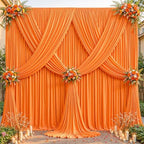 24ftx10ft Wrinkle Free Orange Backdrop Curtain - 10 Feet Photography Backdrop Drapes, Silky Polyester Back Drop, alternate