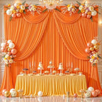 24ftx10ft Wrinkle Free Orange Backdrop Curtain - 10 Feet Photography Backdrop Drapes, Silky Polyester Back Drop, alternate