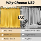 24ftx10ft Wrinkle Free Yellow Backdrop Curtain - 10 Feet Photography Backdrop Drapes, Silky Polyester Back Drop, alternate