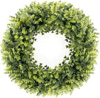 24In Large Boxwoods Door Wreaths for Front Door Spring Summer Outside All Season Green Year Round Artificial
