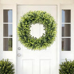 24In Large Boxwoods Door Wreaths for Front Door Spring Summer Outside All Season Green Year Round Artificial, alternate view