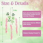 24Pack Wisteria Hanging Flower Garland 3.6Ft Artificial Arch Flower Pink in Pink, alternate view 5