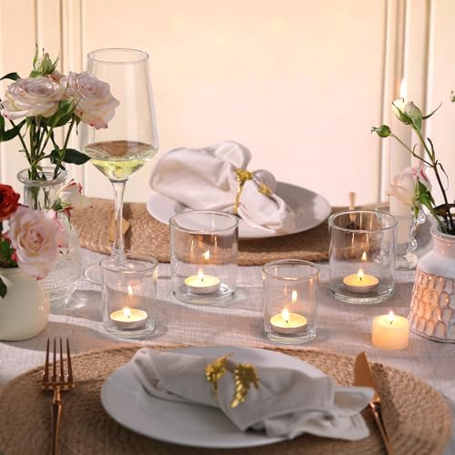 24pcs Assorted Clear Votive Candle Holders for Wedding Table Centerpieces in Clear, alternate view 4