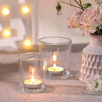 24pcs Assorted Clear Votive Candle Holders for Wedding Table Centerpieces in Clear, alternate view 5