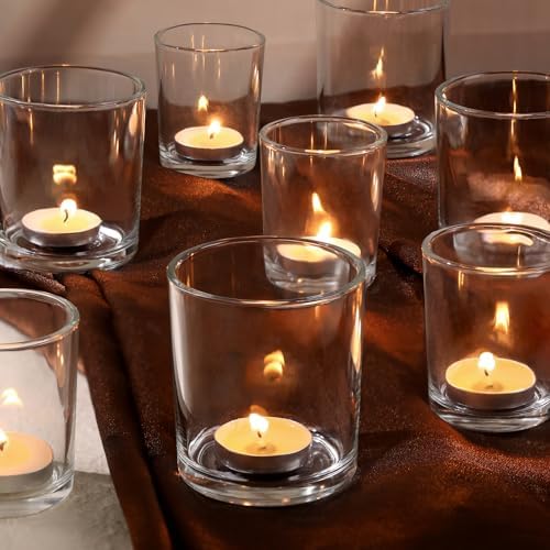 24pcs Assorted Clear Votive Candle Holders for Wedding Table Centerpieces in Clear, alternate view 6