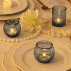 24Pcs Blue Votive Candle Holders - Glass Candle Holder for Party Decoration, Tea Lights Candle Holder for, alternate view 6
