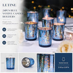 24pcs Blue Votive Candle Holders - Glass Tea Light Candles Holder, Standard Votive Size for Regular Votive, alternate view 2