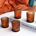 24pcs Fall Amber Votive Candle Holders Wedding Centerpieces for Tables in Brown, alternate view 7
