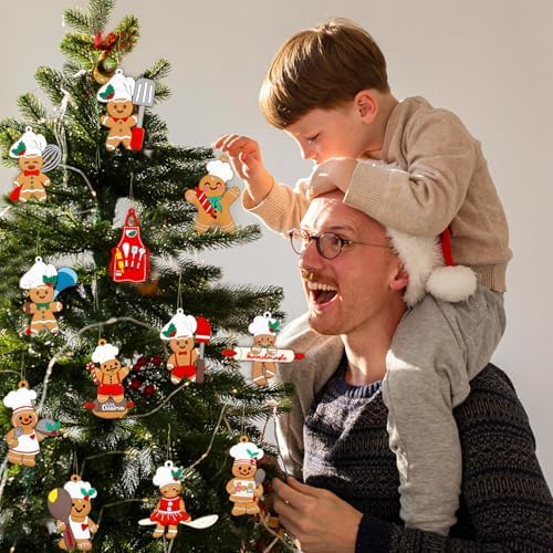 24pcs Gingerbread Christmas Decoration for Tree - Cooking Gingerbread Man Ornaments Christmas Hanging Decor for, alternate