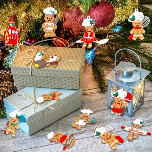 24pcs Gingerbread Christmas Decoration for Tree - Cooking Gingerbread Man Ornaments Christmas Hanging Decor for, alternate