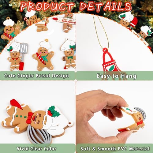 24pcs Gingerbread Christmas Decoration for Tree - Cooking Gingerbread Man Ornaments Christmas Hanging Decor for, alternate