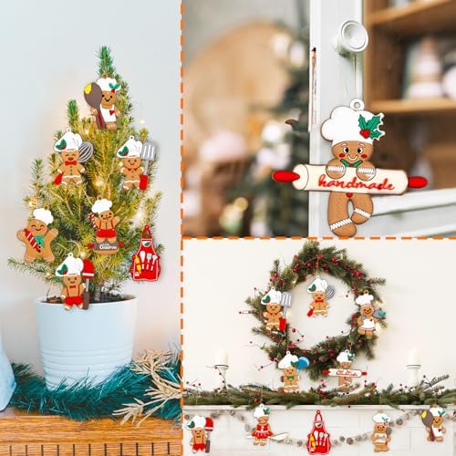 24pcs Gingerbread Christmas Decoration for Tree - Cooking Gingerbread Man Ornaments Christmas Hanging Decor for, alternate