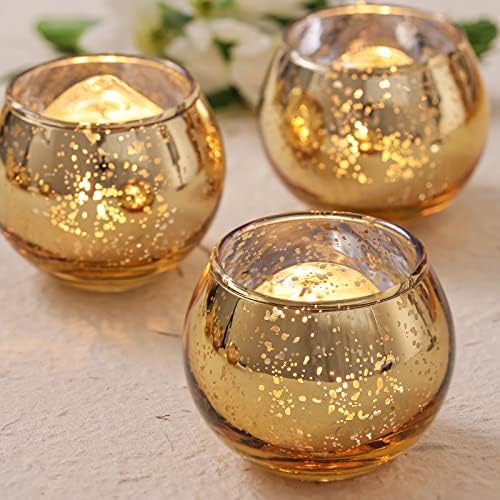 24PCS Gold Votive Candle Holders for Table Centerpieces in Gold