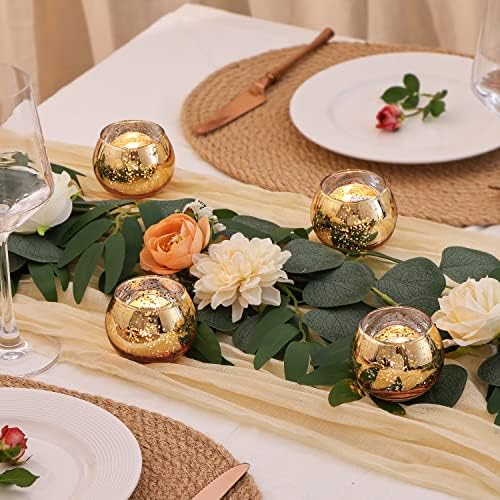 24PCS Gold Votive Candle Holders for Table Centerpieces in Gold, alternate view 5