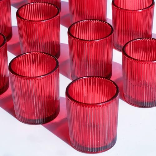 24pcs Red Votive Candle Holders for Table Centerpiece Valentines Day in Red