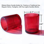 24pcs Red Votive Candle Holders for Table Centerpiece Valentines Day in Red, alternate view 3