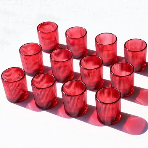 24pcs Red Votive Candle Holders for Table Centerpiece Valentines Day in Red, alternate view 6