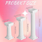 24Pcs Roman Column Cake Stand Set, 3 Sizes Tier Separator Support Stands, Multi-Layer Pillars for Wedding and, alternate view