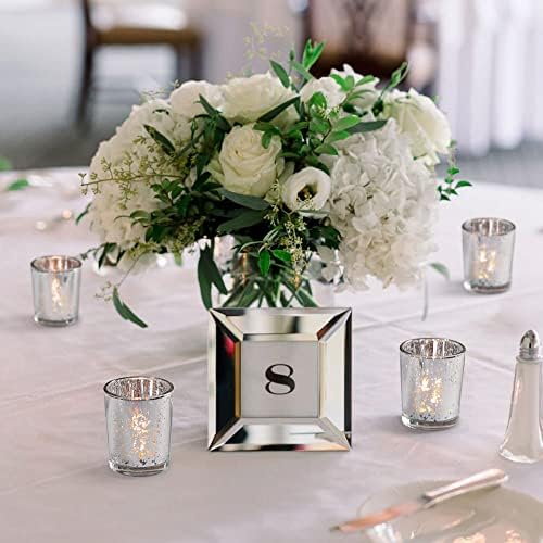 24Pcs Silver Votive Candle Holders for Table - Mercury Glass Votives Silver Candle Holder - Tealight Candle, alternate view 3