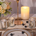 24Pcs Silver Votive Candle Holders for Table - Mercury Glass Votives Silver Candle Holder - Tealight Candle, alternate view 4