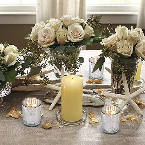 24Pcs Silver Votive Candle Holders for Table - Mercury Glass Votives Silver Candle Holder - Tealight Candle, alternate view 6