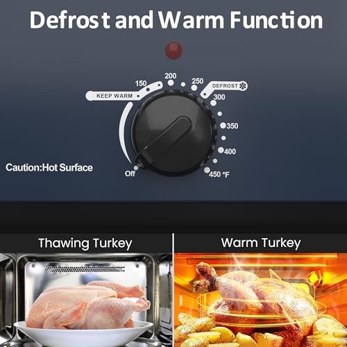 24QT Electric Roaster Oven with 3 Buffet Server for 30lb Big Turkey in Blue, alternate view 5