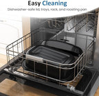 24QT Electric Roaster Oven with 3 Buffet Server for 30lb Big Turkey in Blue, alternate view 6