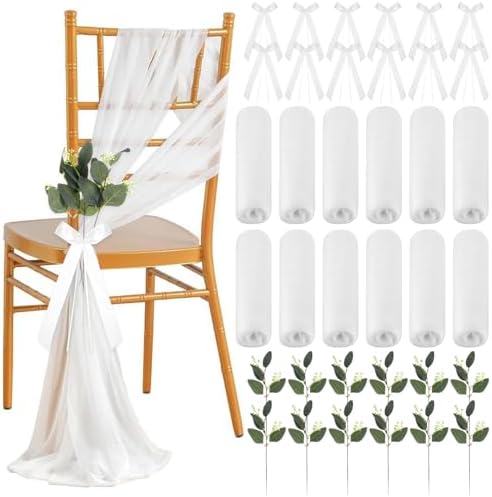 24Sets Wedding Aisle Decorations for Ceremony Set Wedding Chair Decorations