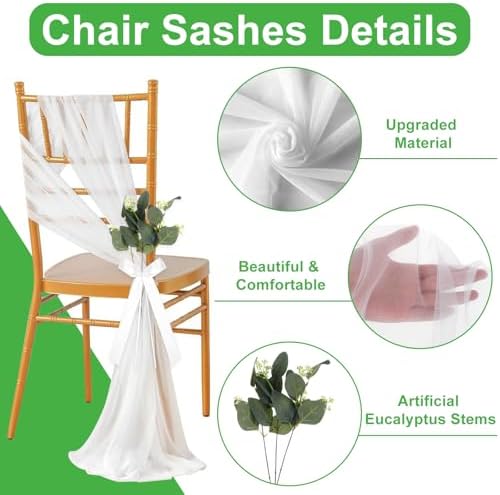 24Sets Wedding Aisle Decorations for Ceremony Set Wedding Chair Decorations, alternate view 3