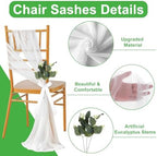 24Sets Wedding Aisle Decorations for Ceremony Set Wedding Chair Decorations, alternate view 3