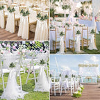 24Sets Wedding Aisle Decorations for Ceremony Set Wedding Chair Decorations, alternate view 7