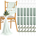 24Sets Wedding Chair Decorations Wedding Aisle Decorations for Ceremony Set