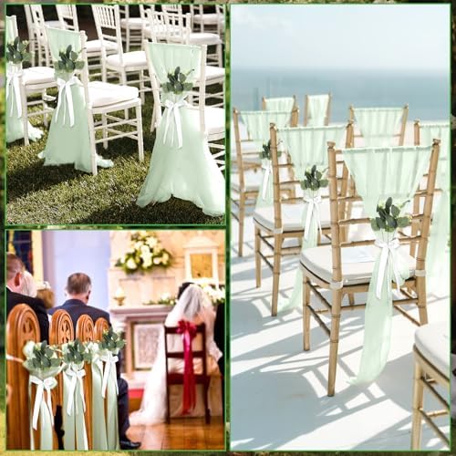 24Sets Wedding Chair Decorations Wedding Aisle Decorations for Ceremony Set, alternate view 4