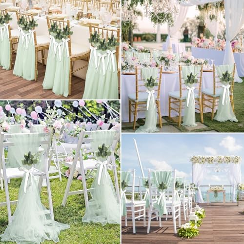 24Sets Wedding Chair Decorations Wedding Aisle Decorations for Ceremony Set, alternate view 7