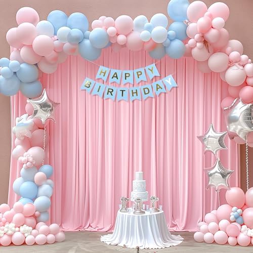 24x10FT Baby Pink Backdrop Curtains for Wedding Parties, Wrinkle Free Polyester Photography Backdrop Drapes for, alternate