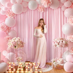 24x10FT Baby Pink Backdrop Curtains for Wedding Parties, Wrinkle Free Polyester Photography Backdrop Drapes for, alternate