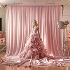 24x10FT Dusty Rose Backdrop Curtains for Wedding Parties, Wrinkle Free Polyester Photography Backdrop Drapes for, alternate