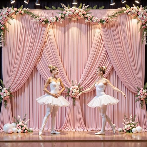 24x10FT Dusty Rose Backdrop Curtains for Wedding Parties, Wrinkle Free Polyester Photography Backdrop Drapes for, alternate
