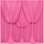 24x10FT Hot Pink Backdrop Curtains for Wedding Parties, Wrinkle Free Polyester Photography Backdrop Drapes for