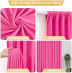 24x10FT Hot Pink Backdrop Curtains for Wedding Parties, Wrinkle Free Polyester Photography Backdrop Drapes for, alternate