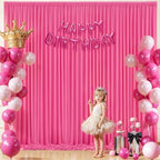 24x10FT Hot Pink Backdrop Curtains for Wedding Parties, Wrinkle Free Polyester Photography Backdrop Drapes for, alternate