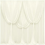 24x10FT Ivory Backdrop Curtains for Wedding Parties, Wrinkle Free Polyester Photography Backdrop Drapes for
