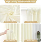 24x10FT Ivory Backdrop Curtains for Wedding Parties, Wrinkle Free Polyester Photography Backdrop Drapes for, alternate view 2