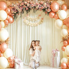 24x10FT Ivory Backdrop Curtains for Wedding Parties, Wrinkle Free Polyester Photography Backdrop Drapes for, alternate view 3